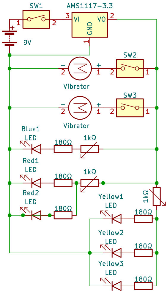 Circuit diagram of the electronic components